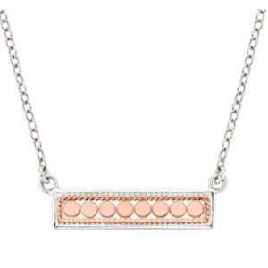 Anna Beck Rerversible Bar Necklace, Rose Gold/Silv